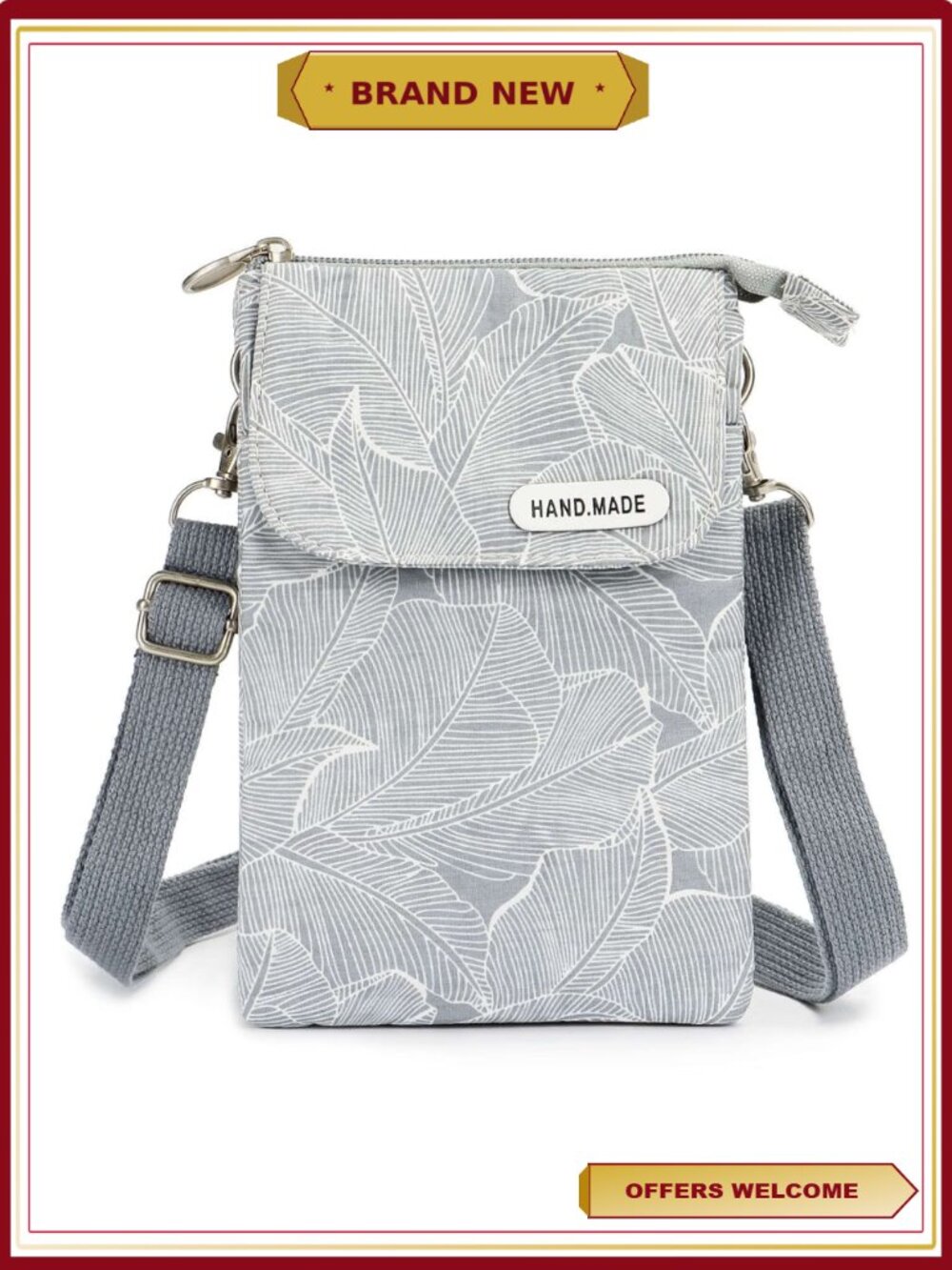 Small Crossbody Phone Purse Canvas Cell Phone Wallet Mini Messenger Bag